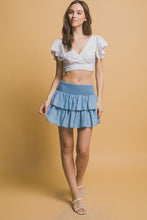 Shirred Waist Tencel  Mini Skirt - Assorted Colors