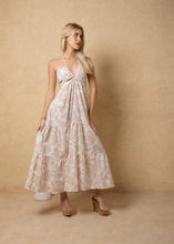 BABY BEIGE PETALS PRINT COTTON MAXI DRESS