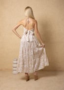 BABY BEIGE PETALS PRINT COTTON MAXI DRESS