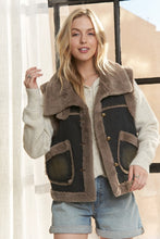 Knit Henley Denim Faux Fur Lined Jacket - Denim