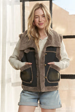 Knit Henley Denim Faux Fur Lined Jacket - Denim