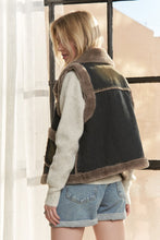 Knit Henley Denim Faux Fur Lined Jacket - Denim