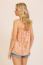 Boho Chic Satin Print Cami Top - Ivory or Rose Combo