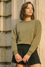 Sweatfleece Cropped Shirt - Olive or Berry
