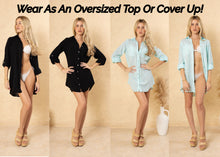 COTTON BUTTON DOWN- TURQUOISE OR BLACK