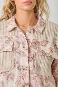 Mystree Mixed Media Jacket - Cappuccino