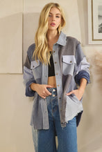 Washed Mix Fabric Loose Fit Shirt