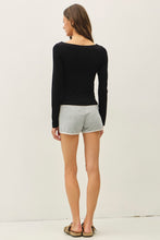 SOFT CORE BOAT NECK LONG SLEEVE TOP - BLACK OR CHOCOLATE