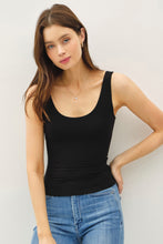 Soft Core Basic Scoop Neck Tank - Black