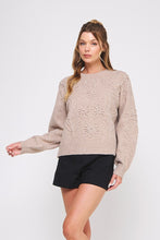 Floral Embroidery Sweater - Mocha