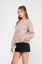 Floral Embroidery Sweater - Mocha
