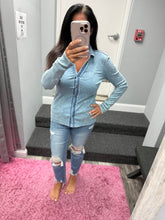 Washed Thermal Button Down Top - Assorted Colors