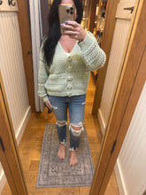 POL soft, open-knit sweater cardigan - Dandelion, Lime or Powder Blue