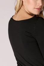 Nikibiki Long Sleeve Scoop Neck Top - Black, White or Ivory