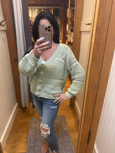 POL soft, open-knit sweater cardigan - Dandelion, Lime or Powder Blue