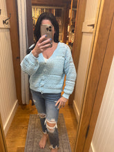 POL soft, open-knit sweater cardigan - Dandelion, Lime or Powder Blue