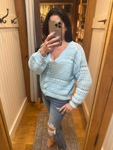 POL soft, open-knit sweater cardigan - Dandelion, Lime or Powder Blue