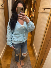 POL soft, open-knit sweater cardigan - Dandelion, Lime or Powder Blue