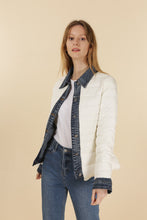 Kenza Two-Material Denim Puffer Jacket - Black or White