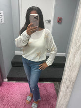 Lightweight Loose Knit Star Sweater - Charcoal, Oatmeal or Ivory