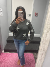 Lightweight Loose Knit Star Sweater - Charcoal, Oatmeal or Ivory