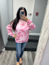 Hand Bleached Petal Pink Fleece Pullover