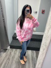 Hand Bleached Petal Pink Fleece Pullover
