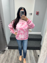 Hand Bleached Petal Pink Fleece Pullover