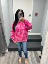 Hand Bleached Heliconia (Hot Pink) Fleece Pullover