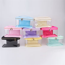 Waterproof Clear PVC Zipper Toiletry Cosmetic Bag With Handle