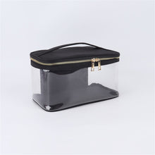Waterproof Clear PVC Zipper Toiletry Cosmetic Bag With Handle