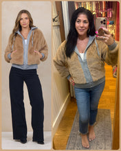 Vintage Havana Heather Grey Fur & Fleece Combo Hoodie Jacket