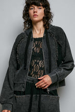 POL Washed zip-up hoodie - Black