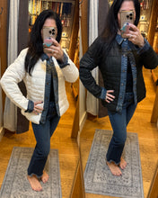 Kenza Two-Material Denim Puffer Jacket - Black or White