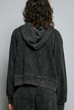 POL Washed zip-up hoodie - Black