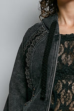 POL Washed zip-up hoodie - Black