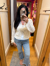 Crochet Lace Open Front Cardigan - Black or Natural