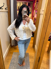 Crochet Lace Open Front Cardigan - Black or Natural