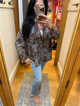 Burnout Plaid Washed-look Shirt - Brown, Dark Blue, Green