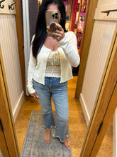 Floral Cami And Ribbed Cardigan Set - Ivory or Light Grey