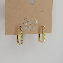 Rectangular Huggies Earrings - Gold