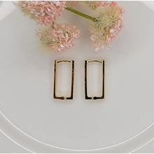 Rectangular Huggies Earrings - Gold