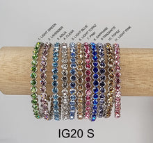 Rhinestone stackable silver metal bracelet - Assorted Colors