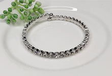 Rhinestone stackable silver metal bracelet - Assorted Colors