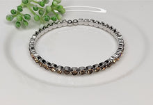 Rhinestone stackable silver metal bracelet - Assorted Colors