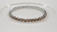 Rhinestone stackable silver metal bracelet - Assorted Colors
