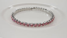 Rhinestone stackable silver metal bracelet - Assorted Colors