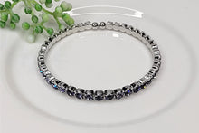 Rhinestone stackable silver metal bracelet - Assorted Colors