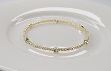 Stackable Opal/Clear Stone with Gold Metal Bracelet - Assorted Colors