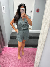 Ruffle Romper - Charcoal